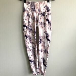 Old Navy High Rise Go Dry Powersoft Leggings Activewear XS Pink Purple Marble